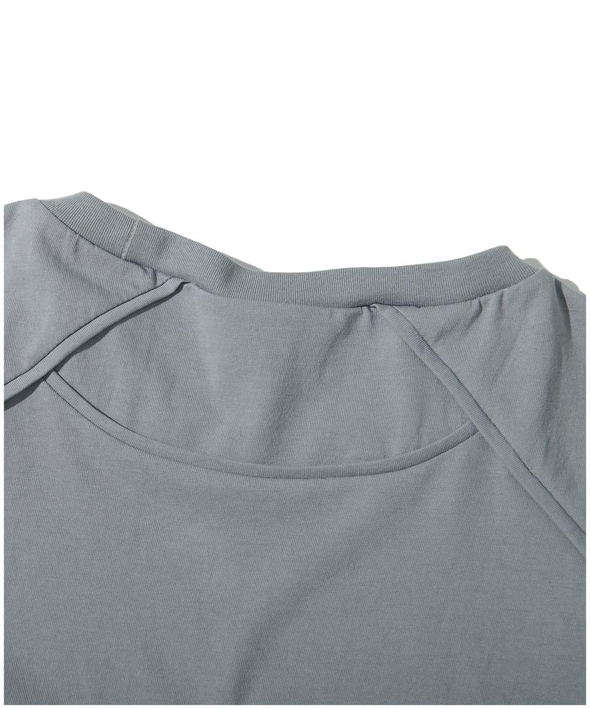 ATTENTIONROW 22Ss07At031 Shoulder Piping Regular Oversized Short Sleeve (Gray)