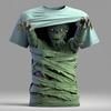 Мужская футболка с 3D-принтом «Зомби и оптические иллюзии», футболка с коротким рукавом, футболка с круглым вырезом, преувеличенный дизайн, для вечеринки в стиле ужасов, уличная, праздничная