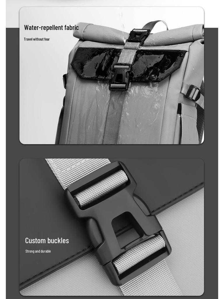 Мужской рюкзак-роллтоп большой вместимости с водоотталкивающей пропиткой для поездок и использования на открытом воздухе