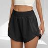 Женские спортивные шорты с высокой посадкой для бега, однотонные, с карманом на молнии, шорты для тренировок