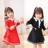 Новое весеннее бархатное теплое платье принцессы для девочек - милое красное праздничное платье-свитер на китайский Новый год