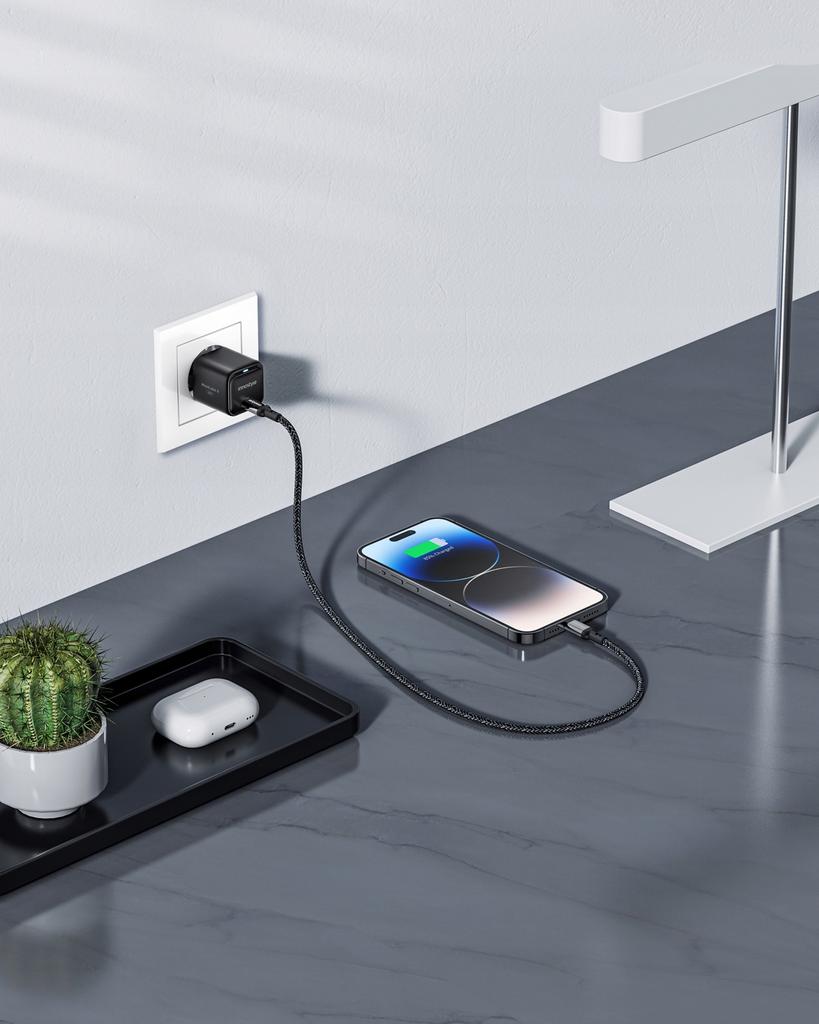 Innostyle Quick Charger Cube Usb-C 33W Usb Type C Gan Ii For Samsung Led