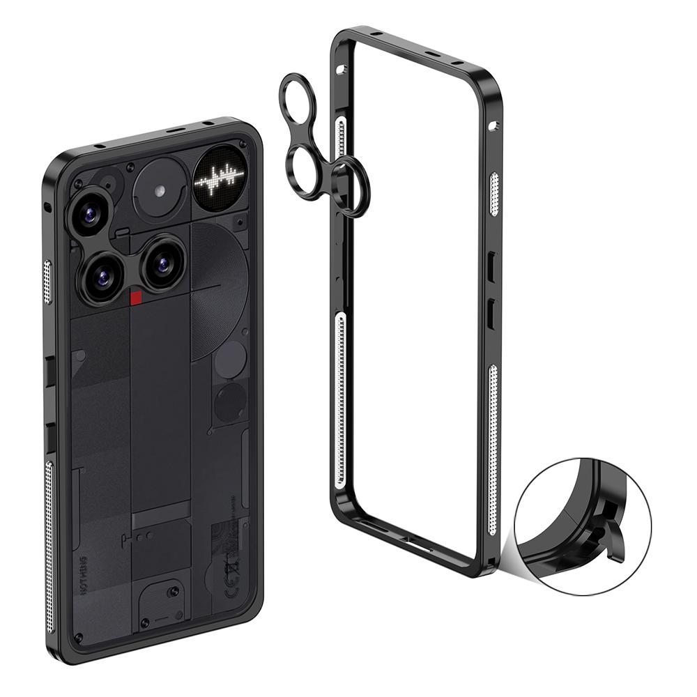 For Nothing Phone (3) 5G Bumper Cases Metal Frame Heat Dissipation Cover with Lens Protector
