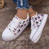 Хэллоуин призрак узор низкий верх мелкий вырез шнуровка спортивные кеды женские повседневные плоские туфли