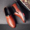 Sleeve casual leather shoes men's autumn 2025 new casual shoes soft leather trend breathable soft sole