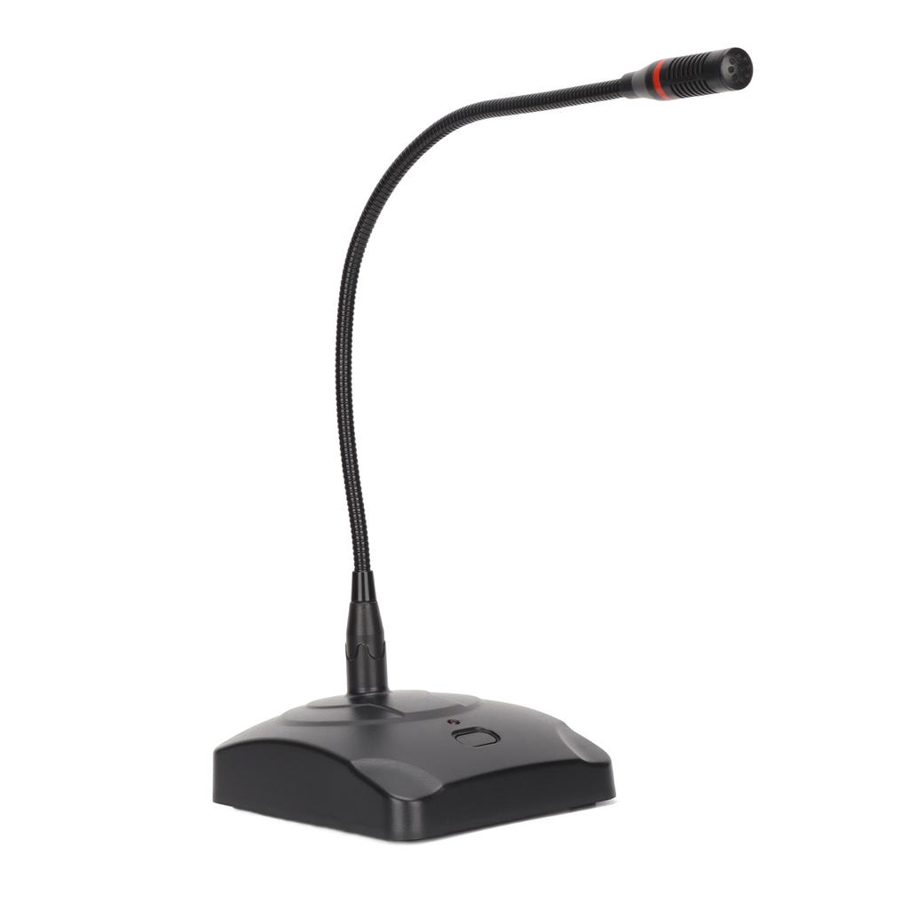 Gooseneck Microphone Desktop 6.35mm Cable Gooseneck Microphone with Light for Conferences Broadcast