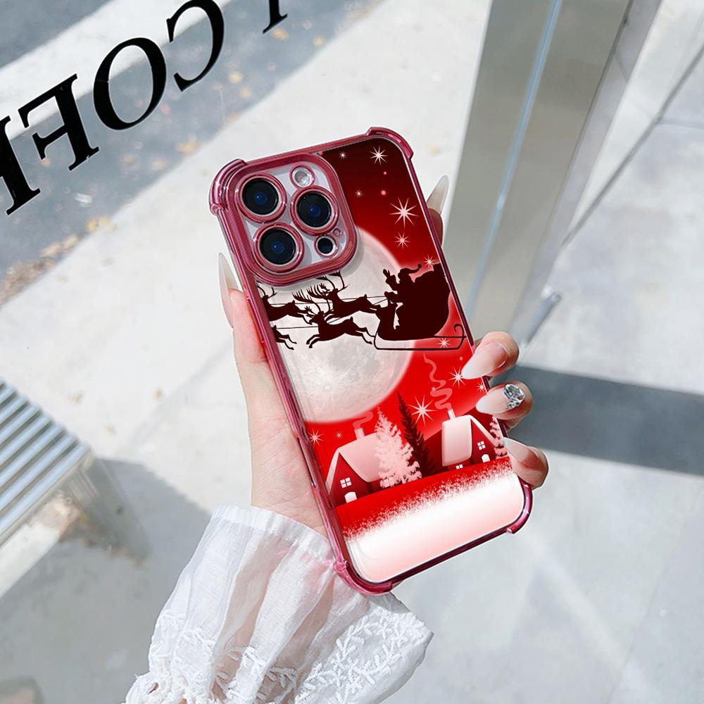 Чехлы для телефонов Ae112 Merry Christmas art из гальванизированного ТПУ для Xiaomi 11 Lite 5G Redmi Note 13 11 Pro 12C 9S 14C Huawei P40 с защитой на четыре угла