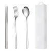 KXLCGYK Cutlery Spoon Chopsticks Fork with Storage Case Set Made of Stainless Steel Portable Bento Cutlery Tableware Set for and Students Camping