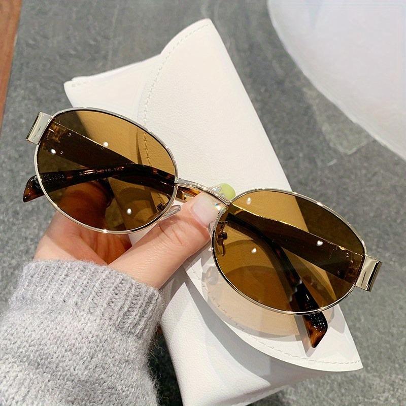 2 ШТ. Корейские Ретро Металлические Овальные Очки Женские Солнцезащитные Очки Мужские Маленькая Оправа Устойчивые к УФ-излучению Очки для Защиты от Солнца на Открытом Воздухе