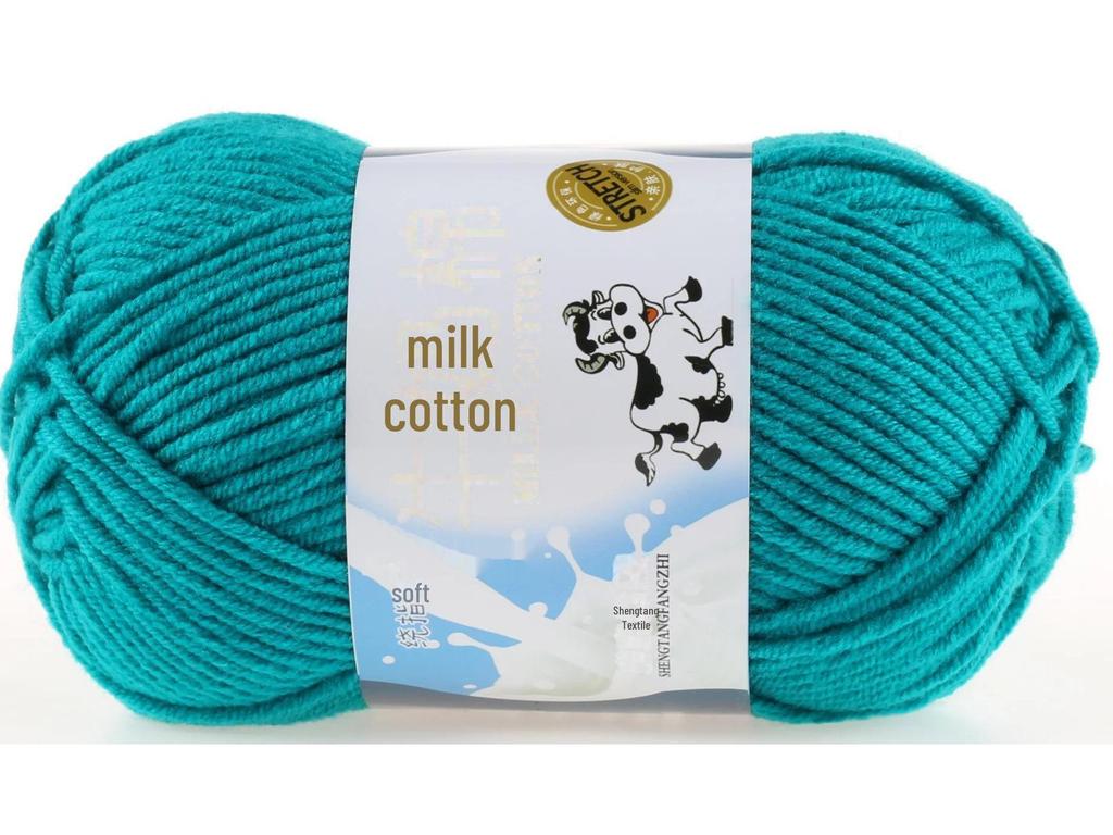 Комплект из 5 нитей детской шерстяной шапки и шарфа из молочной хлопковой пряжи средней толщины, ручная работа