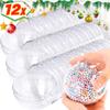 12/1PCS Christmas Hollow Balls Plastic Transparent DIY Ball Fillable Bauble Xmas Tree Hanging Ornaments Home Party Decor Gifts