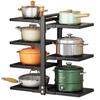 TOPPYA Pot and Pan Storage, Vertical Pot Lid Stand, Frying Pan Stand, 7-Tier Pot Rack, Adjustable Height, 51cm Wide X 21cm Deep X 53cm High, 30kg Load