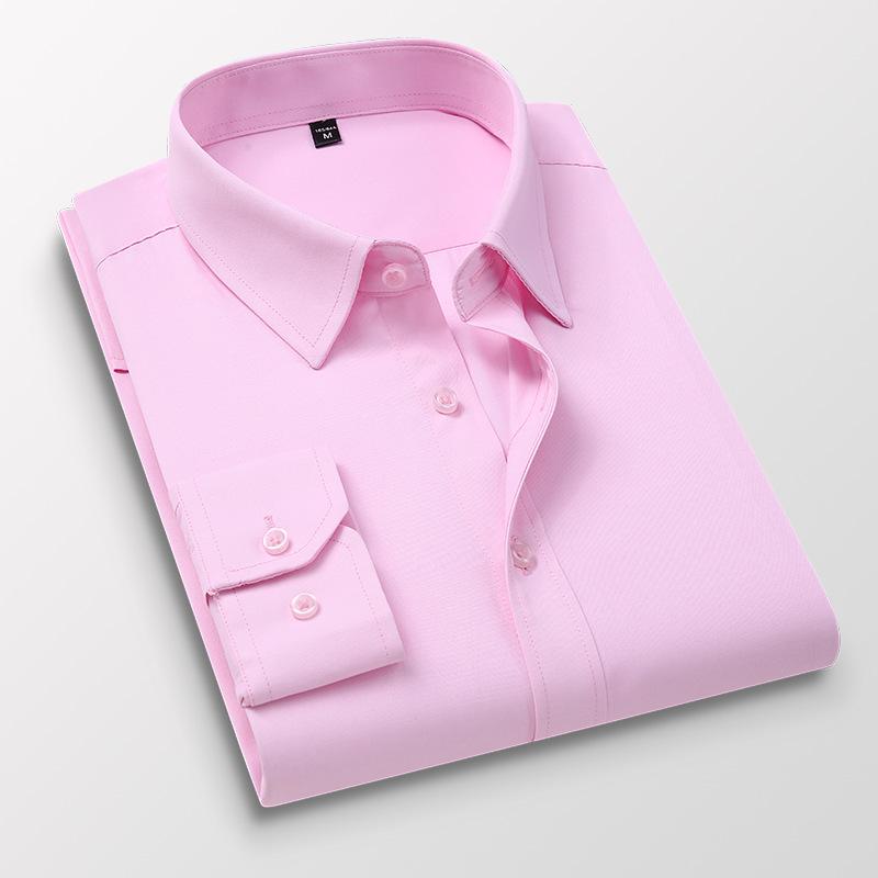 Большие размеры 5XL 6XL 7XL 8XL Мужская однотонная деловая рубашка Модная повседневная приталенная белая рубашка с длинным рукавом Мужская брендовая одежда