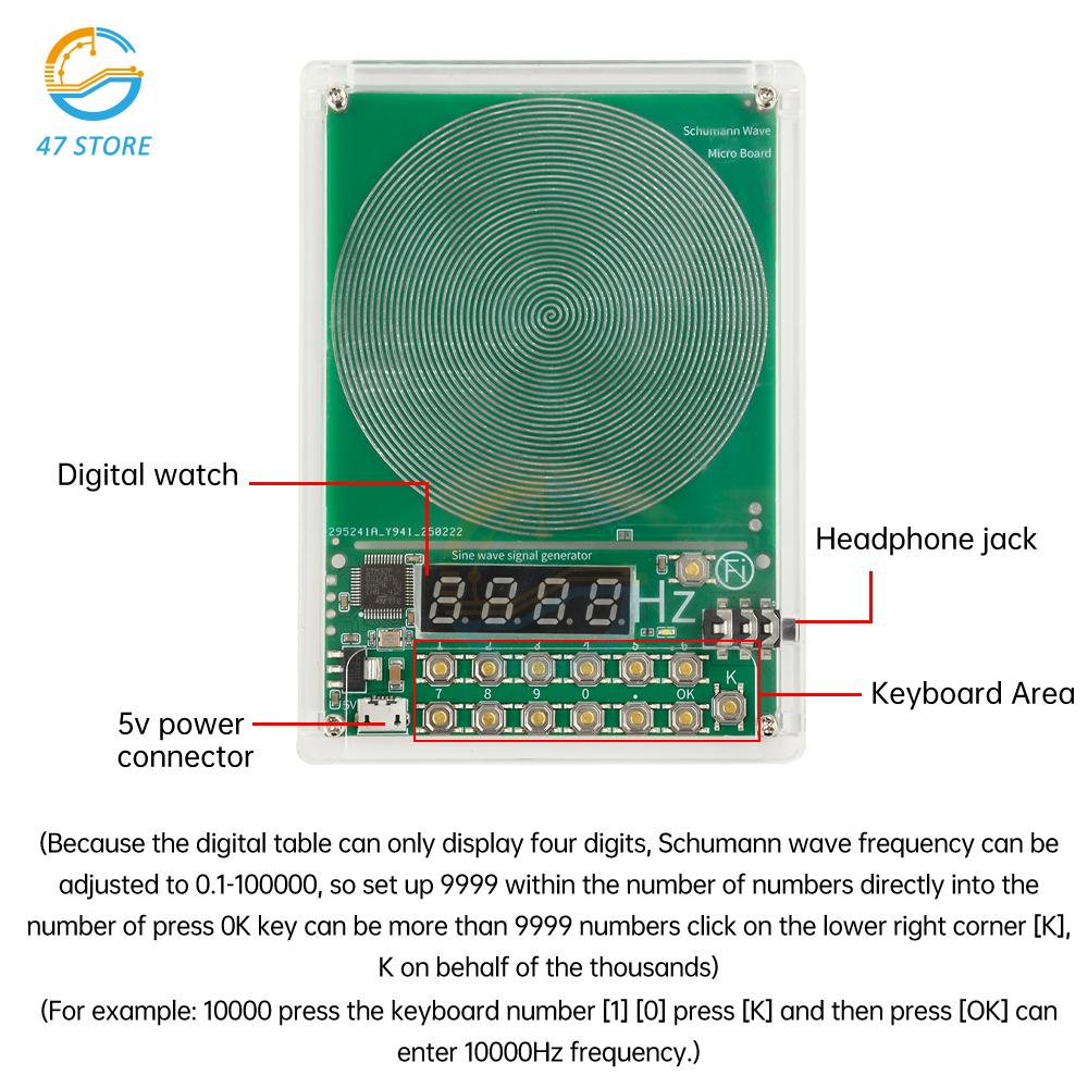 7.83HZ Schumann Wave Generator Pure Sine Frequency Modulation Signal Generator 0.01Hz~30000Hz Frequency Modulation