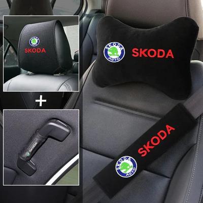 Автомобильный комплект Мягкая подушка Набор Автомобильная подушка для шеи и Накладка на ремень безопасности Защита Для Skoda Octavia FABIA YETI KAMIQ KODIAQ SUPERB RAPID