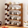 Бамбуковая 5-ярусная многослойная стойка для хранения чашек