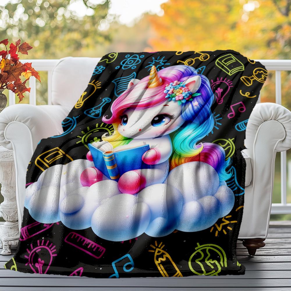 Unicorn Cloud Outdoor Flannel Blankets, Outdoor travel, Home Blankets, Fan Gifts,Suitable for All Seasons, Christmas Gifts. R1127030