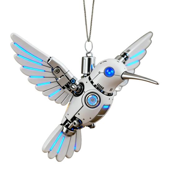 Colorful Hummingbird Christmas Ornament Xmas Tree Car Rearview Mirror Acrylic Hanging Bird Shape Decoration Holiday Party Pendant