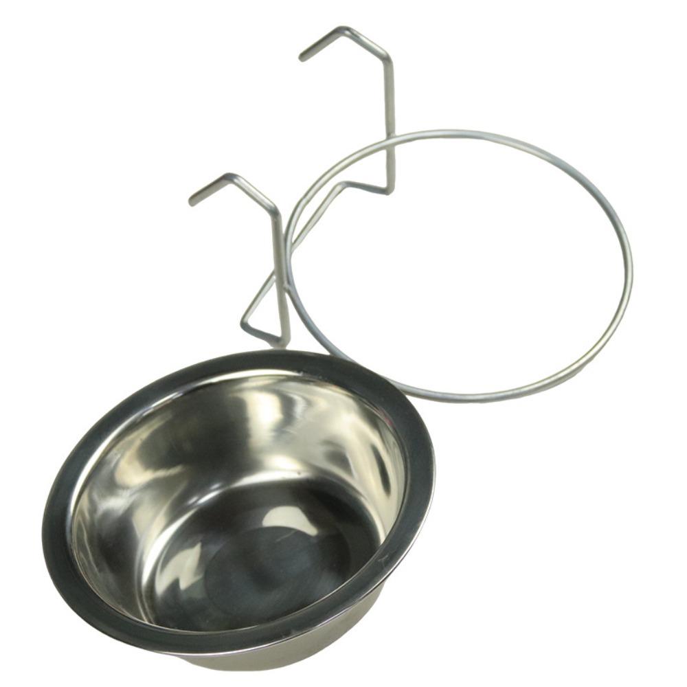 Stainless Steel Hang-on Pet Bowl Big Capacity Hanger Cage Cup Durable Pet Feeding Tool Cat