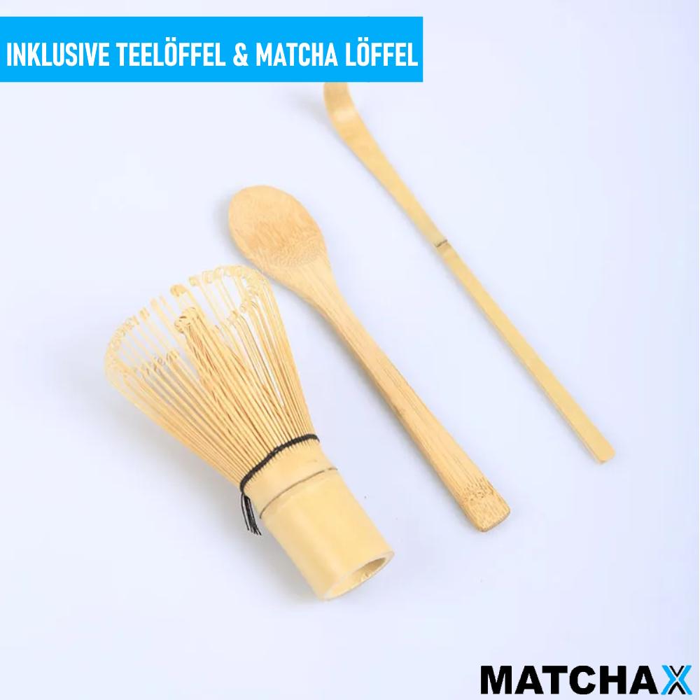 MATCHAX Набор для приготовления матча, бамбуковая метелка, чайная ложка Часен, чайная церемония Чашаку, 3 предмета
