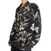 At Marvelous Stylish Long Sleeve Shirt with Geometric and Floral Prints Men's (ST/No. 23276) (XL, Black)