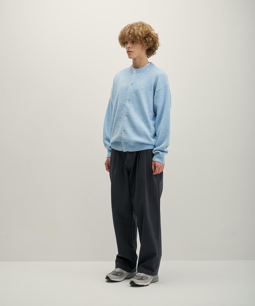 GNOK Wool Round Neck Knit Cardigan [Sky Blue]