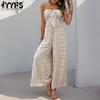 Women's Fashion Casual Summer Spring Colour Block Print Sleeveless High Waist Trousers Jumpsuits & Rompers