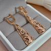 Kinel Vintage Rose Gold Long Earrings For Women Elegant Wedding Jewelry
