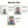 Super Mario Inspired Flannel Blanket Warm Cozy Throw Ideal Gift for Game Fans Kids Friends THW