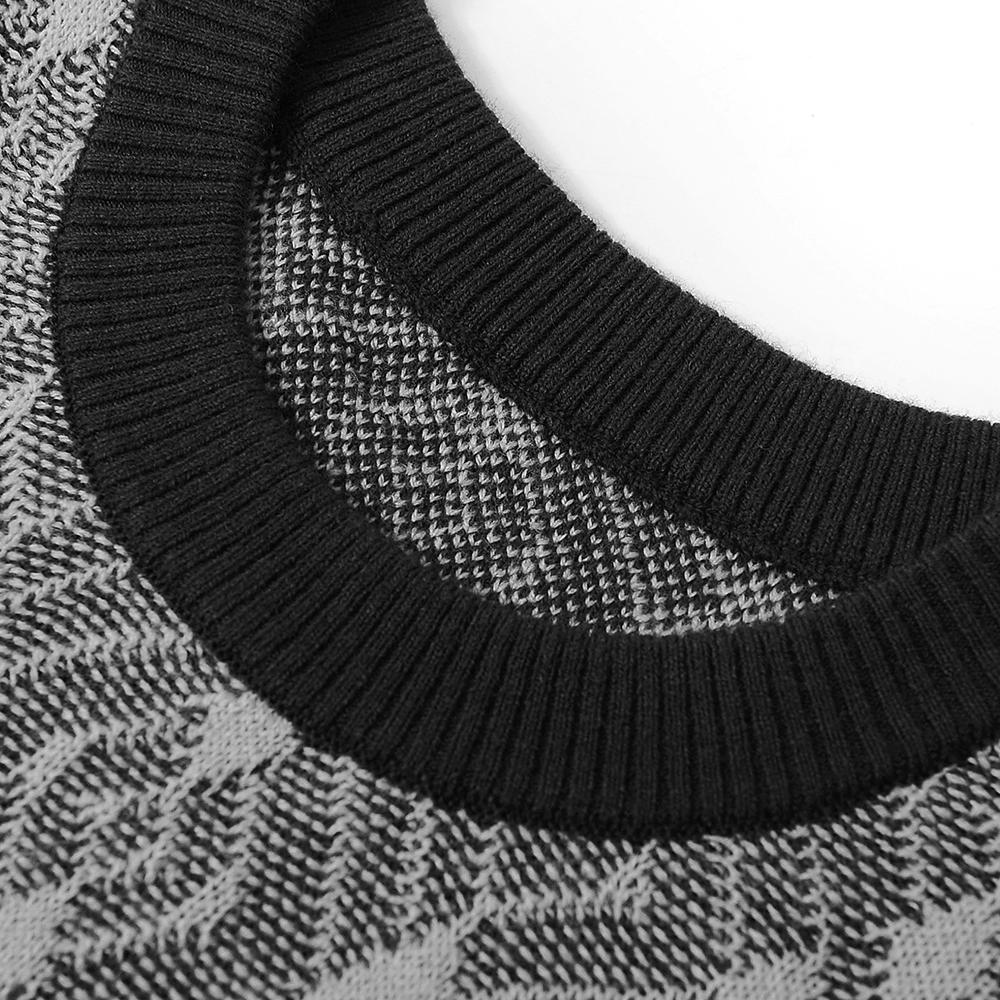 Мужской винтажный свитер с круглым вырезом и пуловером с длинными рукавами