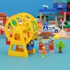 Childrens Wooden Small Train Track Collection Terminal Ferris Wheel Amusement Park Main Body Compatible with Electric Train Toys Pd21