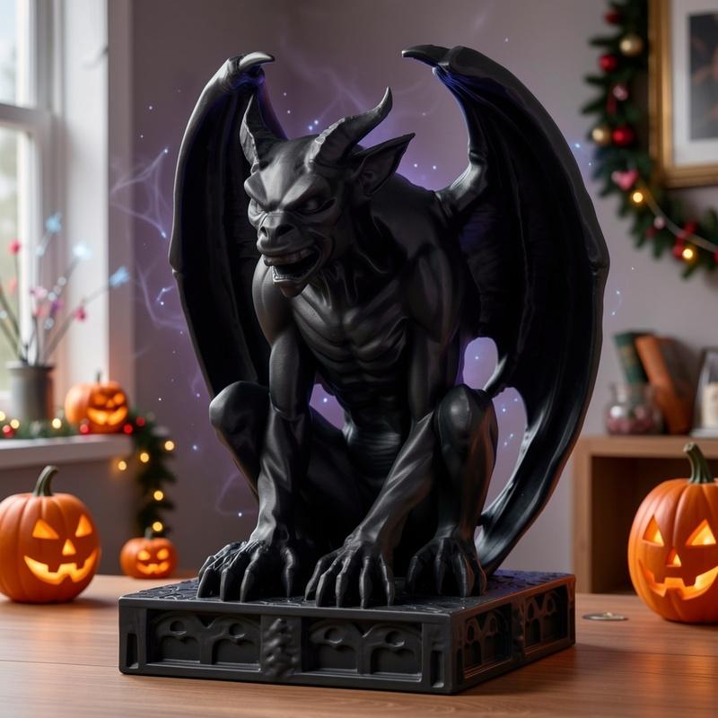 1‑Pack 3D‑Printed Mutant Bat Alien Guardian Figurine, Indoor‑Outdoor & Car Dashboard Decor, Creative Gift for Halloween, Christm