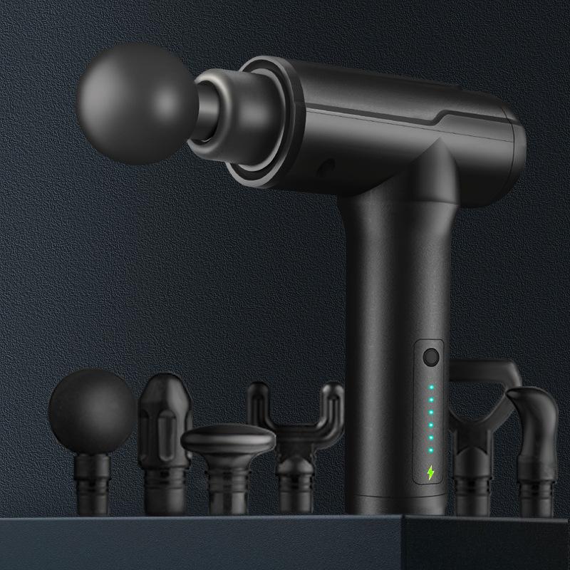 Модернизированный массажный пистолет для массажа глубоких мышц с 6 массажными головками