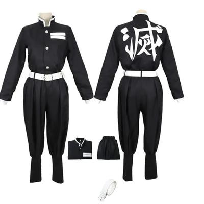 Костюм для косплея Demon Slayers Kimetsu No Yaiba, верхняя куртка, брюки, черная командная форма, одежда унисекс на Хэллоуин