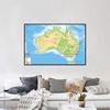 Английская карта Карта Австралии Географическая карта Настенный декор Фон для гостиной, дома, кабинета, студии, декоративная подвесная картина