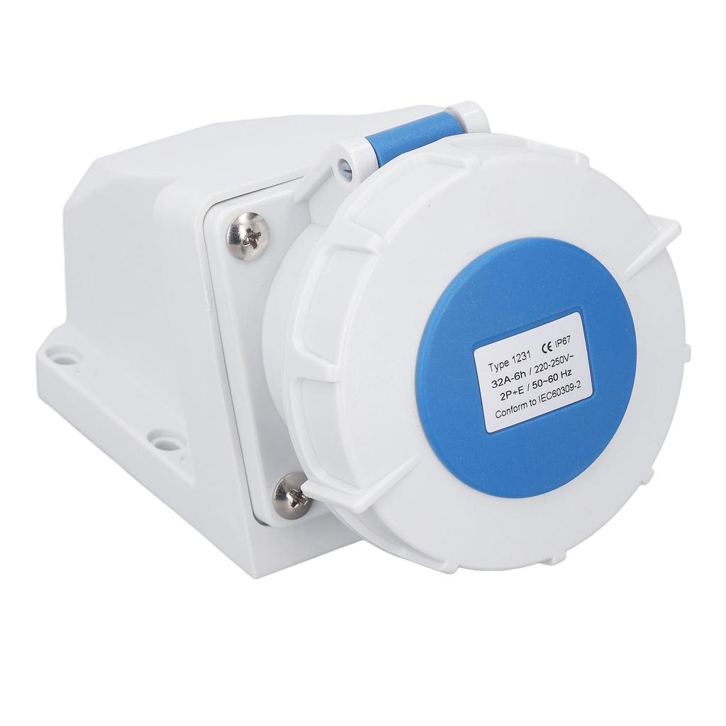 Промышленная розетка 32A 2P+E для поверхностного монтажа IP67 Водонепроницаемая розетка Промышленный разъем 220