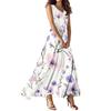 Женское летнее повседневное модное платье с принтом, платье без рукавов с V-образным вырезом