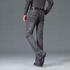 Men's High Waist Stretch Jeans Cassic Design Flared Jeans Men's Gray Jeans