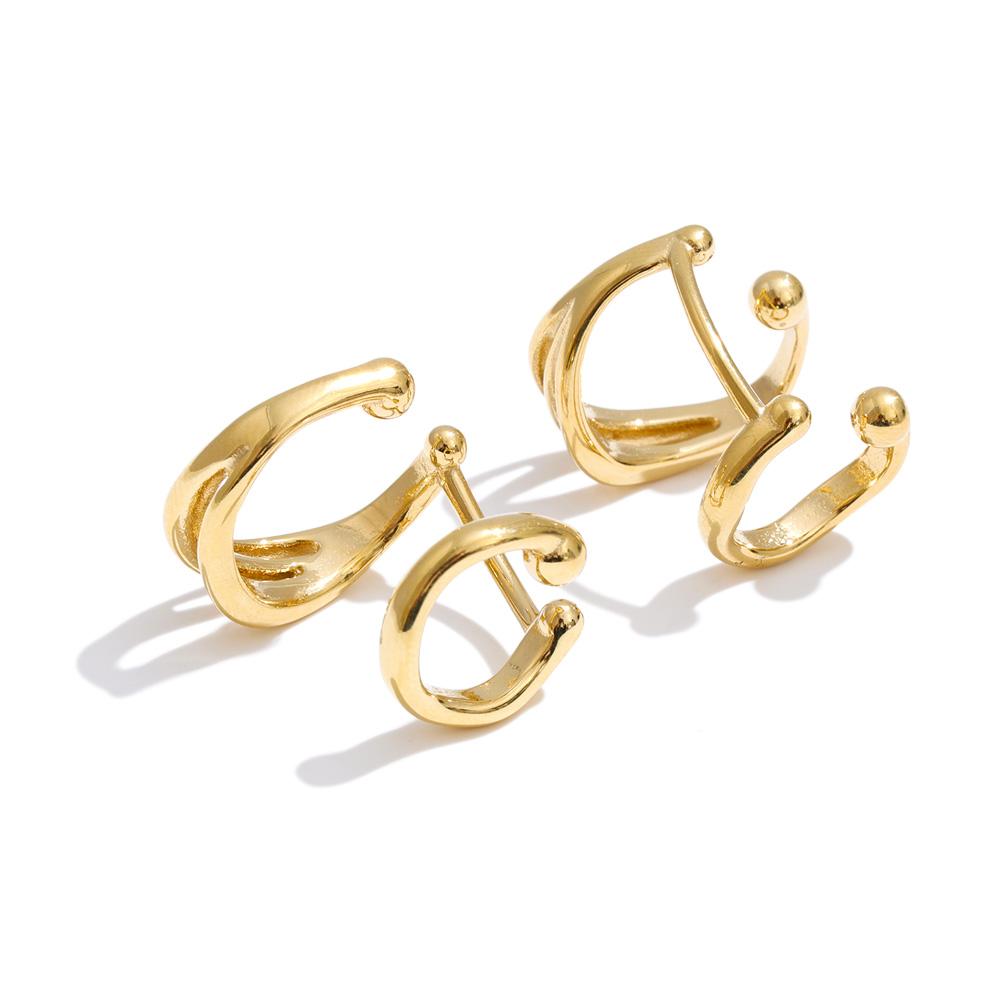 Eetit Персональные Унисекс Украшения Без Пирсинга Клипса на Ухо из Нержавеющей Стали Двухслойная Серьги-Косточки Водонепроницаемые Привлекательные Украшения