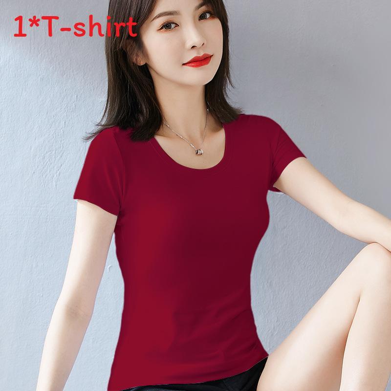 T Shirt For Women Casual Short Sleeve Cotton Splicing Top For Spring Wear