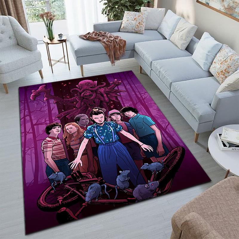 Halloween horror horror theme Stranger Things carpet home living room decoration table and chairs anti slip door mat outdoor picnic mat carpet A7