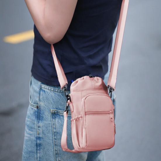 Сумка-чехол на плечо для термобутылки с регулируемым ремнем и завязкой. Сумка-чехол для бутылки для походов, спортзала, путешествий. Множество карманов. Чехол-сумка для бутылки, телефона, ключей.