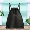 1pc Drawstring Backpack Black Gym Bulk Strapped Handbag Backpack Drawstring Backpack, Black