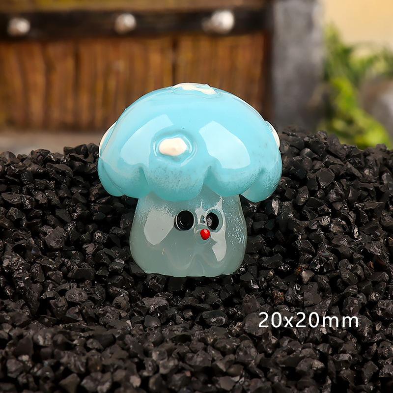 Luminous Mini Colorful Mushroom Ornament Cartoon Colorful Model Micro Landscape Dollhouse Miniature Toy Car Decoration