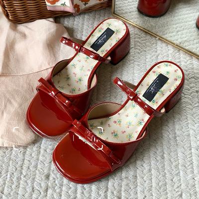 Модные женские туфли на высоком каблуке, шлепанцы с бантом, туфли на массивном каблуке, модное платье, женские сандалии 2025, новые дизайнерские туфли-лодочки, роскошные женские сандалии