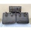 Combo 3 Saddle Bag Vintage Leather Motorcycle Panniers 1 Tool Pouch 2 Side Bag