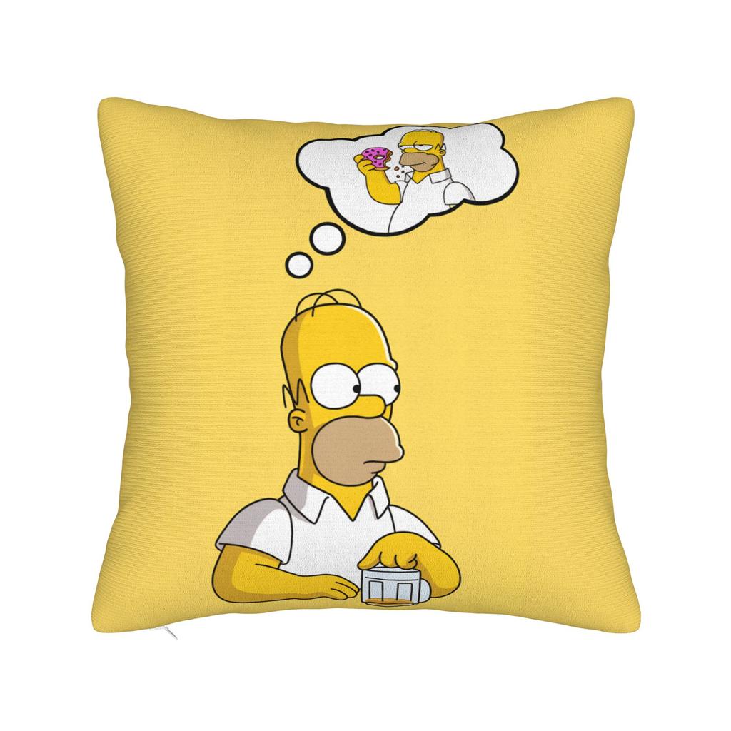 Homer SSimpsons Donut Pattern Pillow Cover Square Cushion Cover Fashion Pillow Case For Living Room Sofa