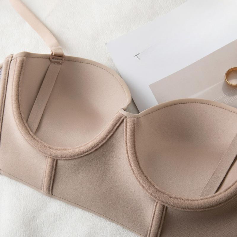 Women's Gathering Bra Collecting Accessory Breasts Soft Steel Ring Anti Slip Summer Detachable Shoulder Strap Bra