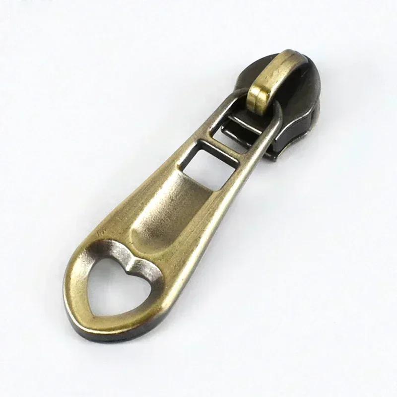 Meetee 5-20 шт. 5# Слайдер для нейлоновых молний, головка молнии из цинкового сплава, декор, бронзовый пуллер для молний, аксессуары для шитья куртки, пальто