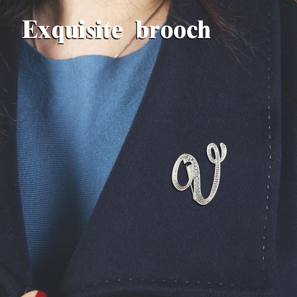 English Letter Brooch With Water Filled Diamond Alloy Chest Flower, Clothing Accessory Pin
